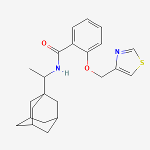 molecular formula C23H28N2O2S B7453425 N-[1-(1-adamantyl)ethyl]-2-(1,3-thiazol-4-ylmethoxy)benzamide 