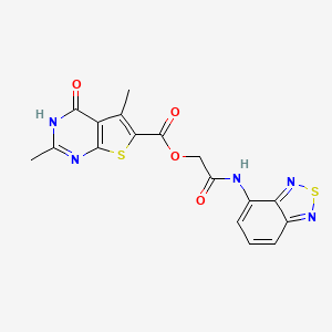 molecular formula C17H13N5O4S2 B7453440 [2-(2,1,3-benzothiadiazol-4-ylamino)-2-oxoethyl] 2,5-dimethyl-4-oxo-3H-thieno[2,3-d]pyrimidine-6-carboxylate 