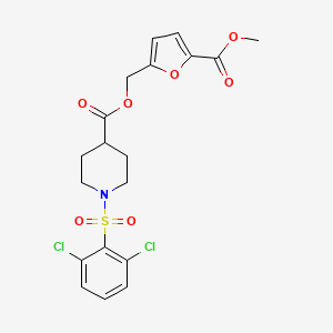 molecular formula C19H19Cl2NO7S B7453451 (5-Methoxycarbonylfuran-2-yl)methyl 1-(2,6-dichlorophenyl)sulfonylpiperidine-4-carboxylate 