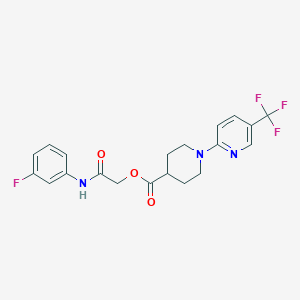 molecular formula C20H19F4N3O3 B7453467 [2-(3-Fluoroanilino)-2-oxoethyl] 1-[5-(trifluoromethyl)pyridin-2-yl]piperidine-4-carboxylate 