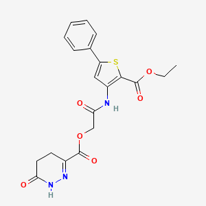 molecular formula C20H19N3O6S B7453504 [2-[(2-ethoxycarbonyl-5-phenylthiophen-3-yl)amino]-2-oxoethyl] 6-oxo-4,5-dihydro-1H-pyridazine-3-carboxylate 