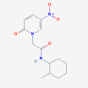 molecular formula C14H19N3O4 B7453512 2-(2-keto-5-nitro-1-pyridyl)-N-(2-methylcyclohexyl)acetamide 