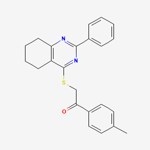 molecular formula C23H22N2OS B7453530 1-(4-Methylphenyl)-2-[(2-phenyl-5,6,7,8-tetrahydroquinazolin-4-yl)thio]ethanone 