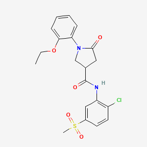 molecular formula C20H21ClN2O5S B7453540 N-(2-chloro-5-methylsulfonylphenyl)-1-(2-ethoxyphenyl)-5-oxopyrrolidine-3-carboxamide 
