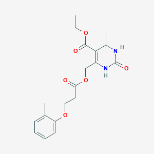 ethyl 4-methyl-6-[3-(2-methylphenoxy)propanoyloxymethyl]-2-oxo-3,4-dihydro-1H-pyrimidine-5-carboxylate