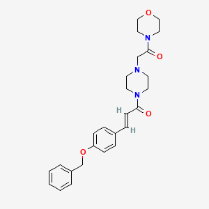 (E)-1-[4-(2-morpholin-4-yl-2-oxoethyl)piperazin-1-yl]-3-(4-phenylmethoxyphenyl)prop-2-en-1-one