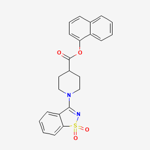 molecular formula C23H20N2O4S B7453607 Naphthalen-1-yl 1-(1,1-dioxo-1,2-benzothiazol-3-yl)piperidine-4-carboxylate 