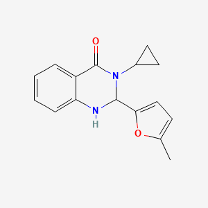 molecular formula C16H16N2O2 B7453656 3-Cyclopropyl-2-(5-methylfuran-2-yl)-1,2-dihydroquinazolin-4-one 