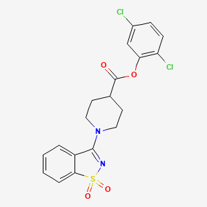 molecular formula C19H16Cl2N2O4S B7453657 (2,5-Dichlorophenyl) 1-(1,1-dioxo-1,2-benzothiazol-3-yl)piperidine-4-carboxylate 
