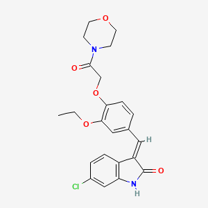 (3E)-6-chloro-3-[[3-ethoxy-4-(2-morpholin-4-yl-2-oxoethoxy)phenyl]methylidene]-1H-indol-2-one