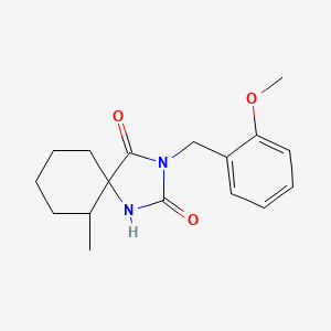 molecular formula C17H22N2O3 B7453674 3-[(2-Methoxyphenyl)methyl]-6-methyl-1,3-diazaspiro[4.5]decane-2,4-dione 