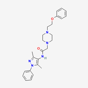 N-(3,5-dimethyl-1-phenylpyrazol-4-yl)-2-[4-(2-phenoxyethyl)piperazin-1-yl]acetamide