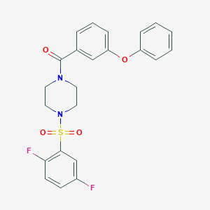 molecular formula C23H20F2N2O4S B7453731 [4-(2,5-Difluorophenyl)sulfonylpiperazin-1-yl]-(3-phenoxyphenyl)methanone 