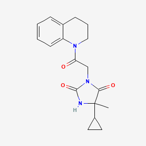 molecular formula C18H21N3O3 B7453757 5-cyclopropyl-3-[2-(3,4-dihydro-2H-quinolin-1-yl)-2-oxoethyl]-5-methylimidazolidine-2,4-dione 