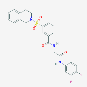molecular formula C24H21F2N3O4S B7453770 N-[2-(3,4-difluoroanilino)-2-oxoethyl]-3-(3,4-dihydro-1H-isoquinolin-2-ylsulfonyl)benzamide 
