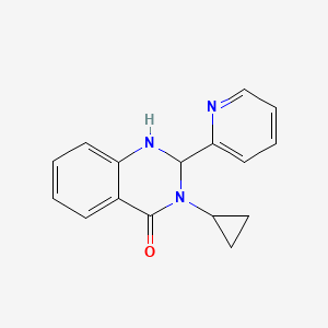 molecular formula C16H15N3O B7453793 3-Cyclopropyl-2-pyridin-2-yl-1,2-dihydroquinazolin-4-one 