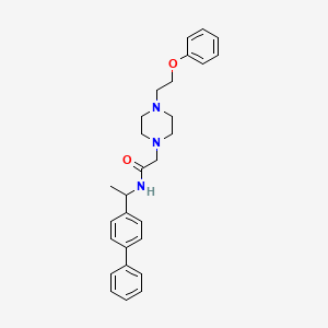 molecular formula C28H33N3O2 B7453797 2-[4-(2-phenoxyethyl)piperazin-1-yl]-N-[1-(4-phenylphenyl)ethyl]acetamide 