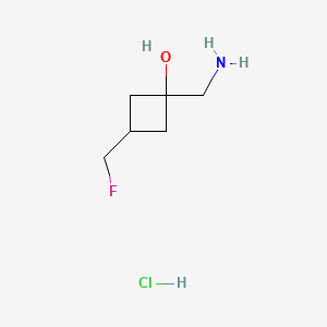 molecular formula C6H13ClFNO B7453855 1-(Aminomethyl)-3-(fluoromethyl)cyclobutan-1-OL hydrochloride 