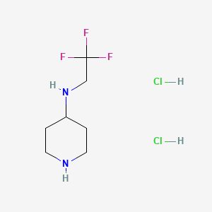 molecular formula C7H15Cl2F3N2 B7453866 N-(2,2,2-Trifluoroethyl)piperidin-4-amine 2hcl 
