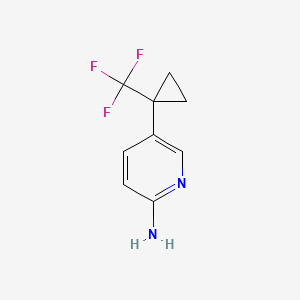molecular formula C9H9F3N2 B7453871 5-(1-(Trifluoromethyl)cyclopropyl)pyridin-2-amine 