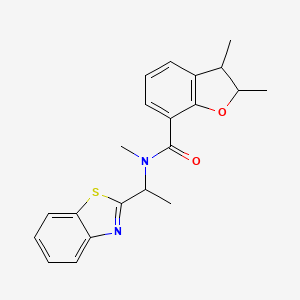 molecular formula C21H22N2O2S B7453878 N-[1-(1,3-benzothiazol-2-yl)ethyl]-N,2,3-trimethyl-2,3-dihydro-1-benzofuran-7-carboxamide 