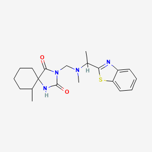 molecular formula C20H26N4O2S B7453885 3-[[1-(1,3-Benzothiazol-2-yl)ethyl-methylamino]methyl]-6-methyl-1,3-diazaspiro[4.5]decane-2,4-dione 