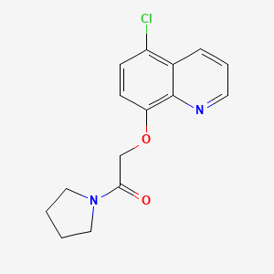 molecular formula C15H15ClN2O2 B7453891 2-(5-Chloroquinolin-8-yl)oxy-1-pyrrolidin-1-ylethanone 