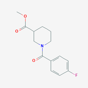 molecular formula C14H16FNO3 B7453899 Methyl 1-(4-fluorobenzoyl)piperidine-3-carboxylate 