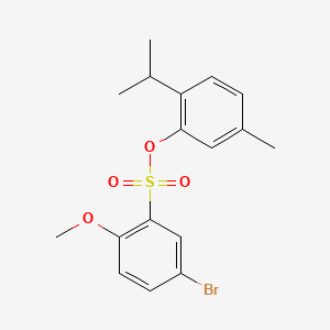molecular formula C17H19BrO4S B7453909 (5-Methyl-2-propan-2-ylphenyl) 5-bromo-2-methoxybenzenesulfonate 