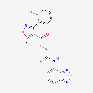 molecular formula C19H13ClN4O4S B7453928 [2-(2,1,3-Benzothiadiazol-4-ylamino)-2-oxoethyl] 3-(2-chlorophenyl)-5-methyl-1,2-oxazole-4-carboxylate 