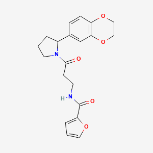 N-[3-[2-(2,3-dihydro-1,4-benzodioxin-6-yl)pyrrolidin-1-yl]-3-oxopropyl]furan-2-carboxamide