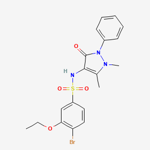 molecular formula C19H20BrN3O4S B7453955 4-bromo-N-(1,5-dimethyl-3-oxo-2-phenylpyrazol-4-yl)-3-ethoxybenzenesulfonamide 