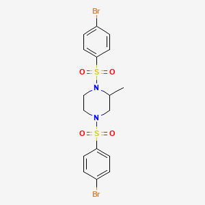 molecular formula C17H18Br2N2O4S2 B7453963 1,4-Bis[(4-bromophenyl)sulfonyl]-2-methylpiperazine 