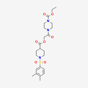 molecular formula C23H33N3O7S B7453979 Ethyl 4-[2-[1-(3,4-dimethylphenyl)sulfonylpiperidine-4-carbonyl]oxyacetyl]piperazine-1-carboxylate 