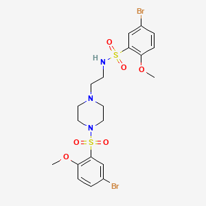 5-bromo-N-[2-[4-(5-bromo-2-methoxyphenyl)sulfonylpiperazin-1-yl]ethyl]-2-methoxybenzenesulfonamide