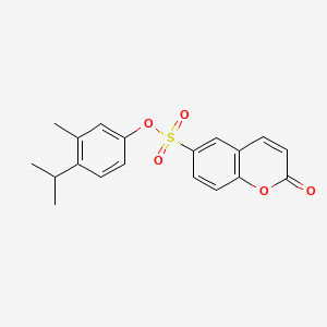 molecular formula C19H18O5S B7453992 (3-Methyl-4-propan-2-ylphenyl) 2-oxochromene-6-sulfonate 