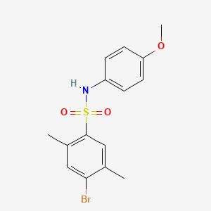 molecular formula C15H16BrNO3S B7454001 4-bromo-N-(4-methoxyphenyl)-2,5-dimethylbenzenesulfonamide 