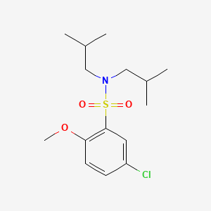 molecular formula C15H24ClNO3S B7454005 5-chloro-2-methoxy-N,N-bis(2-methylpropyl)benzenesulfonamide 