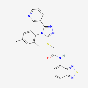 molecular formula C23H19N7OS2 B7454037 N-(2,1,3-benzothiadiazol-4-yl)-2-[[4-(2,4-dimethylphenyl)-5-pyridin-3-yl-1,2,4-triazol-3-yl]sulfanyl]acetamide 
