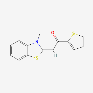 molecular formula C14H11NOS2 B7454051 (2E)-2-(3-methyl-1,3-benzothiazol-2-ylidene)-1-thiophen-2-ylethanone 
