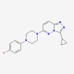 molecular formula C18H19FN6 B7454071 3-Cyclopropyl-6-[4-(4-fluorophenyl)piperazin-1-yl]-[1,2,4]triazolo[4,3-b]pyridazine 