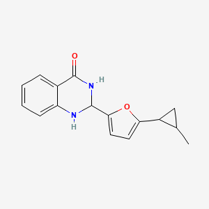 molecular formula C16H16N2O2 B7454078 2-[5-(2-methylcyclopropyl)furan-2-yl]-2,3-dihydro-1H-quinazolin-4-one 