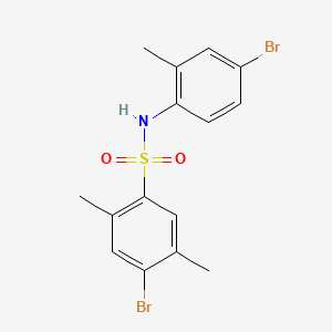 molecular formula C15H15Br2NO2S B7454112 4-bromo-N-(4-bromo-2-methylphenyl)-2,5-dimethylbenzenesulfonamide 