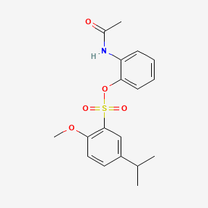 molecular formula C18H21NO5S B7454125 (2-Acetamidophenyl) 2-methoxy-5-propan-2-ylbenzenesulfonate 
