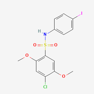 molecular formula C14H13ClINO4S B7454135 4-chloro-N-(4-iodophenyl)-2,5-dimethoxybenzenesulfonamide 
