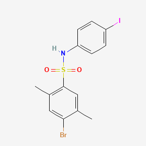 molecular formula C14H13BrINO2S B7454160 4-bromo-N-(4-iodophenyl)-2,5-dimethylbenzenesulfonamide 