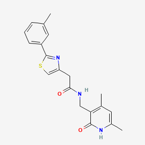 molecular formula C20H21N3O2S B7454163 N-[(4,6-dimethyl-2-oxo-1H-pyridin-3-yl)methyl]-2-[2-(3-methylphenyl)-1,3-thiazol-4-yl]acetamide 