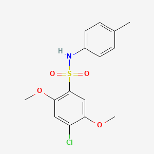 molecular formula C15H16ClNO4S B7454171 4-chloro-2,5-dimethoxy-N-(4-methylphenyl)benzenesulfonamide 