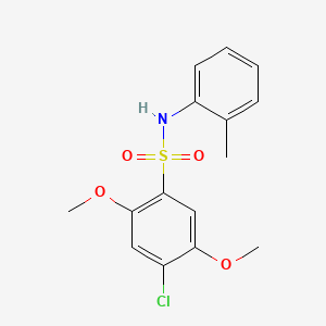molecular formula C15H16ClNO4S B7454184 4-chloro-2,5-dimethoxy-N-(2-methylphenyl)benzenesulfonamide 