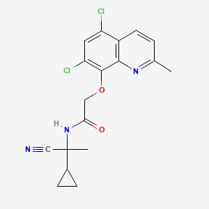 molecular formula C18H17Cl2N3O2 B7454192 N-(1-cyano-1-cyclopropylethyl)-2-(5,7-dichloro-2-methylquinolin-8-yl)oxyacetamide 